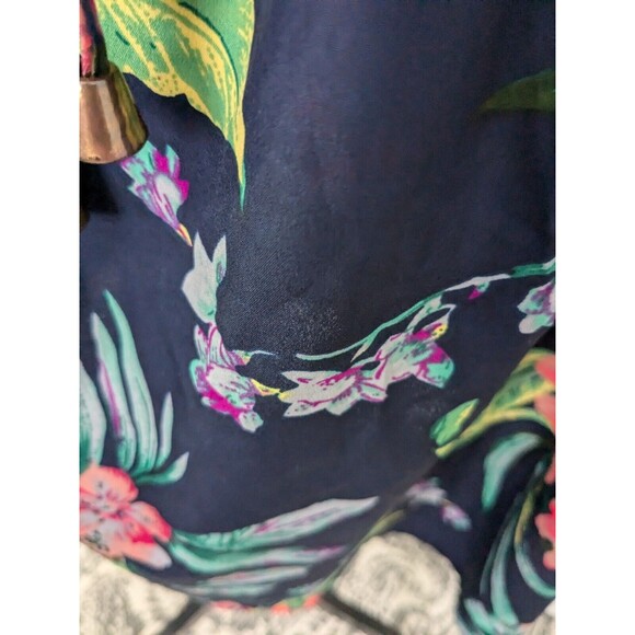 Hint Of Blush Dress Womens 1X Off Shoulder Multi-color Tropical Hawaiian - Picture 7 of 14